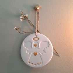 médaillon ange blanc