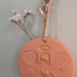 Médaillon ange terracotta