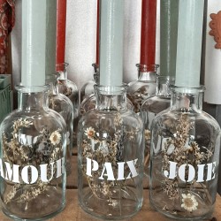 Lot de 3 bougeoirs "PAIX . AMOUR . JOIE"