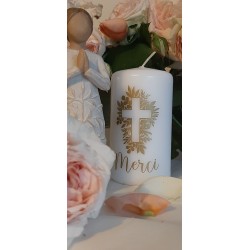 Bougie croix "Merci"