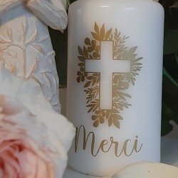 Cierge croix MERCI
